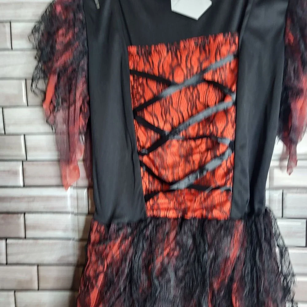 New Countessa Halloween Costume Girl's Size Large 10-12 Black Dress‎ Up Outfit
